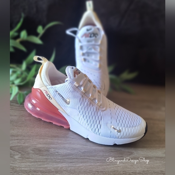 Bling Nike Women's Air Max 270 Sneakers Customized With Crystals Bling Shoes - Picture 2 of 7